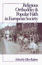 Front cover of Religious orthodoxy and popular faith in European society by Ellen Badone