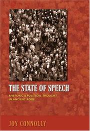 Front cover of The State of Speech by Joy Connolly
