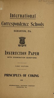 Front cover of Principles of coking by International Correspondence Schools