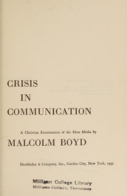 Cover of Crisis in communication by Malcolm Boyd
