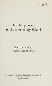 Cover of Teaching poetry in the elementary school by Gertrude A. Boyd