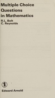 Cover of Multiple Choice Questions in Mathematics by Ronald Leonard Bolt