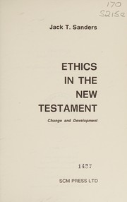 Front cover of Ethics in the New Testament by JACK T SANDERS
