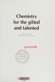 Front cover of Chemistry for the gifted and talented by Tim Jolliff