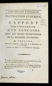 Front cover of Rapport sur l'ouverture d'un concours pour les livres e le mentaires de la premie  re e ducation by Henri Gre goire