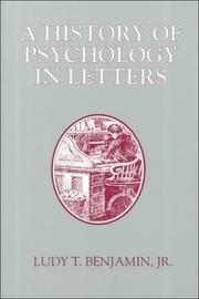 Cover of A history of psychology in letters by Ludy T. Benjamin