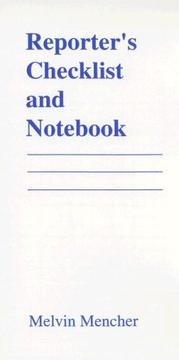 Front cover of Reporter's Checklist and Notebook by Melvin Mencher