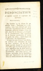 Cover of De nonciation a l'Assemble e nationale by Unknown