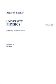 Front cover of Answer Book to accompany University Physics, Volume III by Jeff Sanny