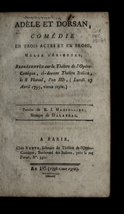 Cover of Ade  le et Dorsan by N. Dalayrac