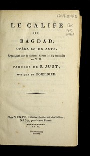 Front cover of Le calife de Bagdad by François Adrien Boieldieu