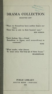 Front cover of Drama collection by South Bend (Ind.). Public Library