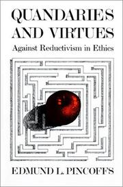Front cover of Quandaries and virtues by Edmund L. Pincoffs