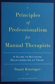 Front cover of Principles of professionalism for manual therapists by Stuart Kinsinger