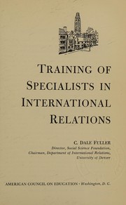 Front cover of Training of specialists in international relations by C. Dale Fuller
