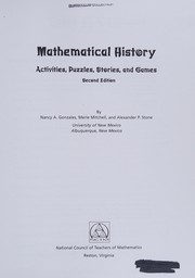 Front cover of Mathematical history by Nancy A. Gonzales