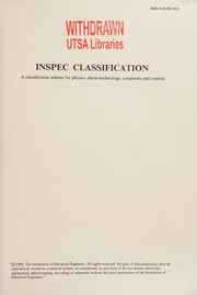 Cover of Inspec classification by INSPEC.