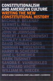 Front cover of Constitutionalism and American culture by Kermit Hall