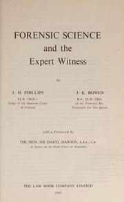 Front cover of Forensic science and the expert witness by J. H. Phillips
