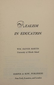 Front cover of Realism in education by William Oliver Martin