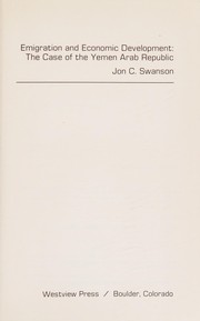 Cover of Emigration and economic development by Jon C. Swanson