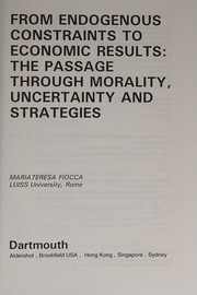 Front cover of From endogenous constraints to economic results by Mariateresa Fiocca
