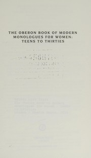 Front cover of Oberon Book of Modern Monologues for Men by Dee Cannon