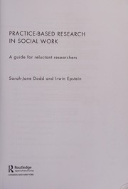 Cover of Practice-based research in social work by Sarah-Jane Dodd