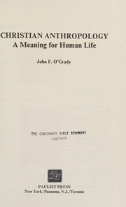 Front cover of Christian anthropology by John F. O'Grady