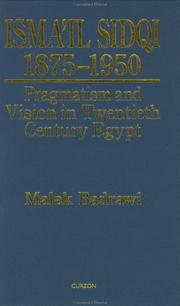 Cover of Isma'il Sidqi, 1875-1950 by Malak Badrawi