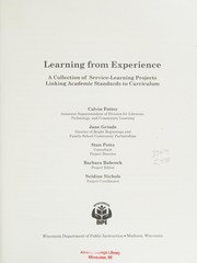 Front cover of Learning from experience by Wisconsin. Dept. of Public Instruction