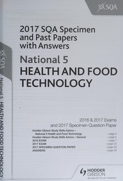 Front cover of National 5 Health and Food Technology 2017-18 SQA Specimen and Past Pape by SQA
