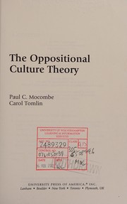 Front cover of Oppositional Culture Theory by Paul C. Mocombe
