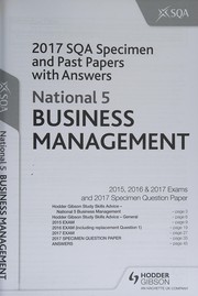 Front cover of National 5 Business Management 2017-18 SQA Specimen and Past Papers Wi by SQA