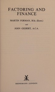 Front cover of Factoring and finance by Martin Forman