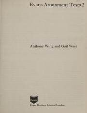 Cover of Evans Attainment Tests by Anthony Wing