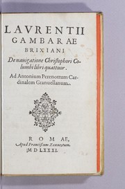 Cover of Laurentii Gambarae Brixiani De nauigatione Christophori Columbi, libri quattuor by Lorenzo Gambara