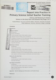 Front cover of Report into Practice in Primary Science Initial Teacher Training : Literacy and Numeracy in Science by Unknown