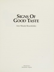 Front cover of Signs of good taste by Ann Meade Besenfelder