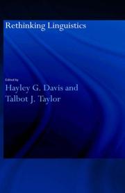 Cover of Rethinking linguistics by Hayley G. Davis