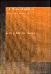 Front cover of In defense of Dharma by Tessa J. Bartholomeusz