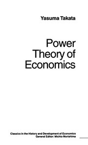 Cover of Power theory of economics by Takata, Yasuma