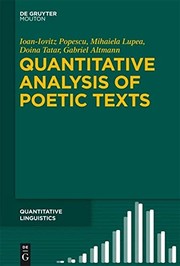 Front cover of Quantitative Analysis of Poetic Texts by Ioan-Iovit Popescu