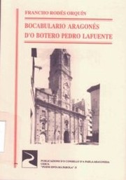 Front cover of Bocabulario aragonés d'o botero Pedro Lafuente by Francho E. Rodés Orquín