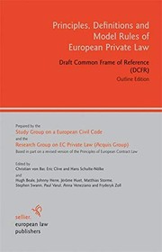 Cover of Principles, definitions and model rules of European private law by Christian von Bar