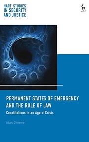 Front cover of Permanent States of Emergency and the Rule of Law by Alan Greene