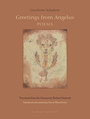 Cover of Greetings from Angelus by Gershon Scholem