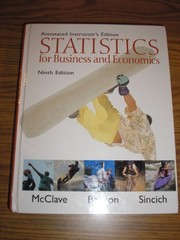 Front cover of Statistics for business and economics by James T. McClave