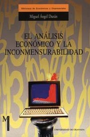 Front cover of El análisis económico y la inconmensurabilidad by Miguel Ángel Duran