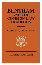 Front cover of Bentham and the common law tradition by Gerald J. Postema